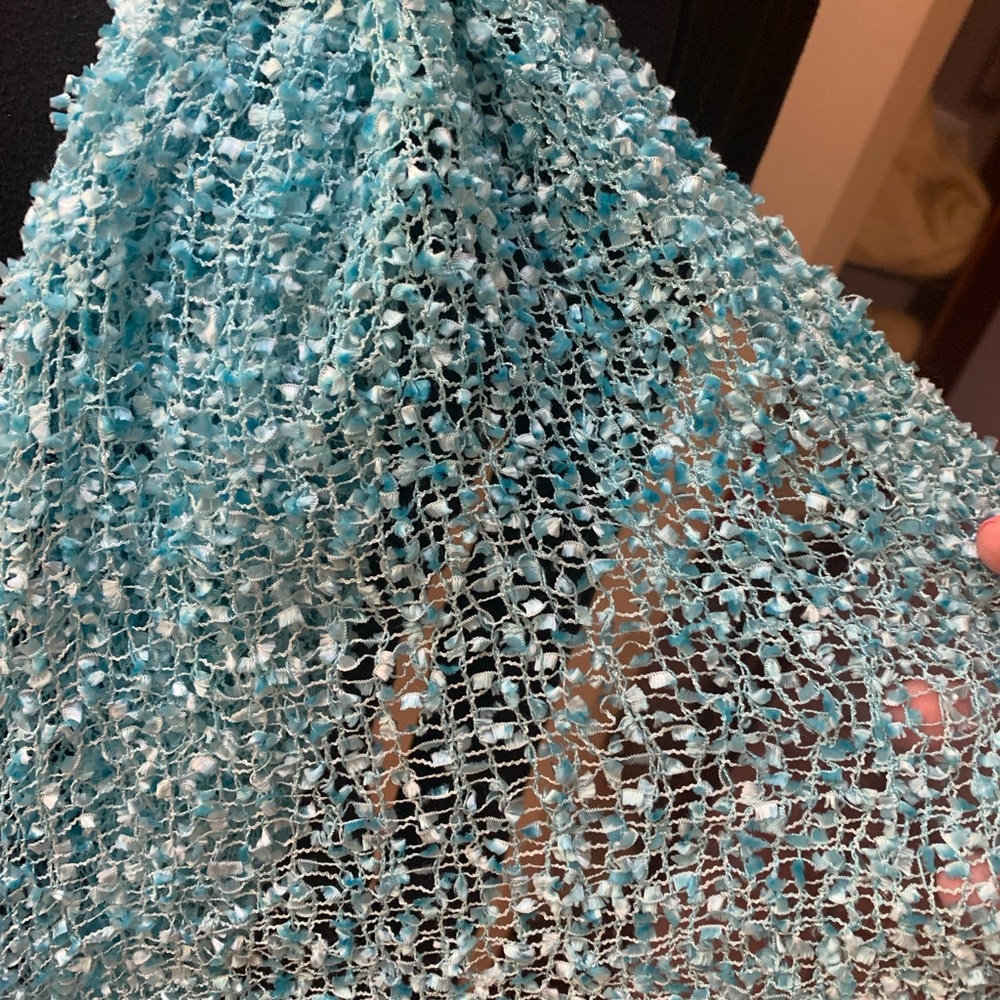 Cheppu Turquoise Textured Scarf - Picture 5 of 8